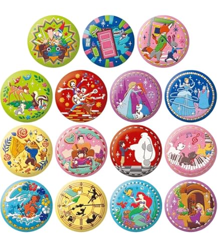 Amazon | Disney Characters 刺繍缶バッジビスケット 12個入りBOX (食